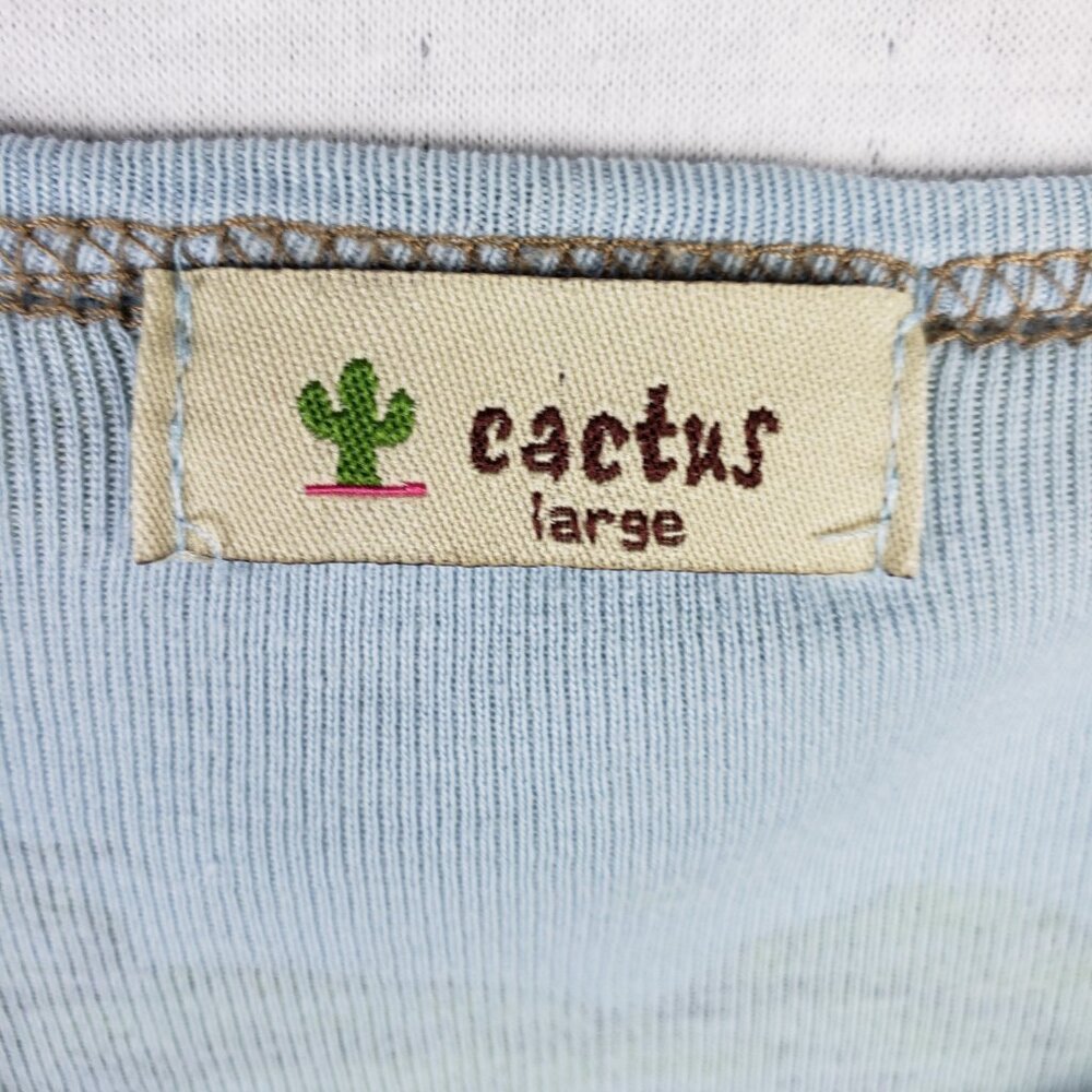 Vintage Y2K Cactus Top Tee Shirt Chardonnay Wine Print Bedazzled Bling size L - Picture 2 of 9